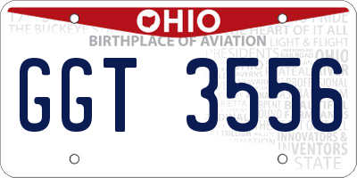OH license plate GGT3556