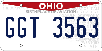 OH license plate GGT3563