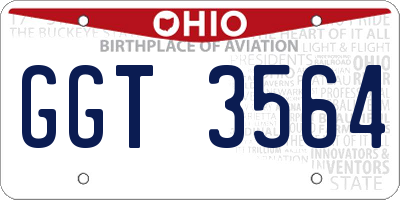 OH license plate GGT3564