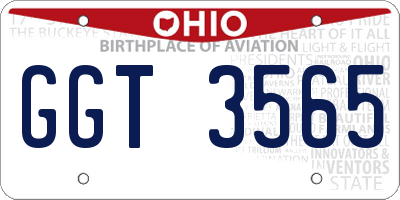 OH license plate GGT3565