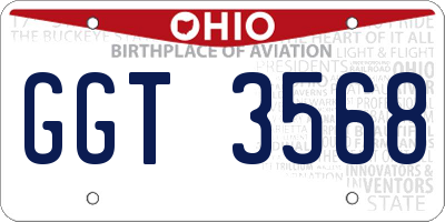 OH license plate GGT3568