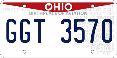 OH license plate GGT3570