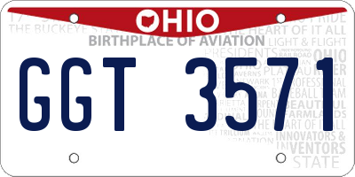 OH license plate GGT3571
