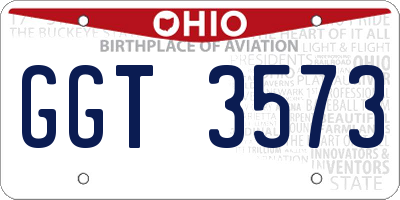 OH license plate GGT3573
