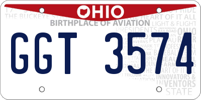 OH license plate GGT3574