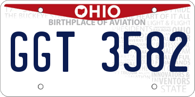 OH license plate GGT3582