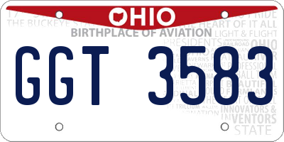 OH license plate GGT3583