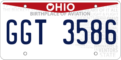 OH license plate GGT3586