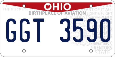 OH license plate GGT3590
