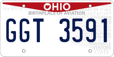 OH license plate GGT3591