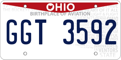 OH license plate GGT3592