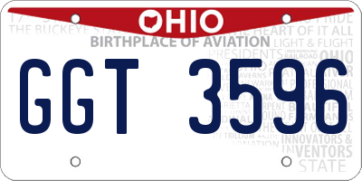 OH license plate GGT3596