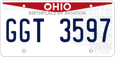 OH license plate GGT3597