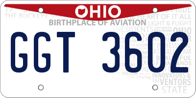 OH license plate GGT3602