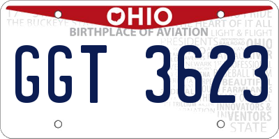 OH license plate GGT3623