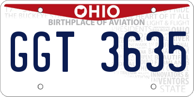 OH license plate GGT3635