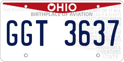 OH license plate GGT3637