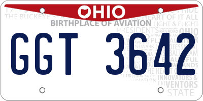 OH license plate GGT3642