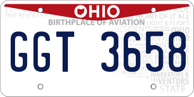 OH license plate GGT3658