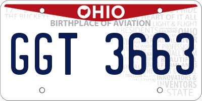 OH license plate GGT3663