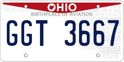 OH license plate GGT3667