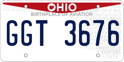 OH license plate GGT3676