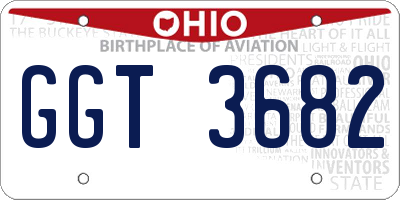 OH license plate GGT3682