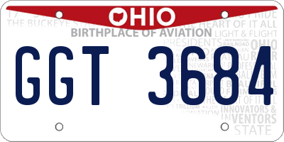 OH license plate GGT3684