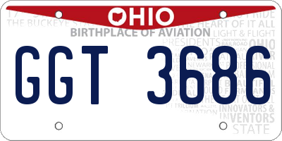 OH license plate GGT3686