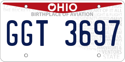 OH license plate GGT3697