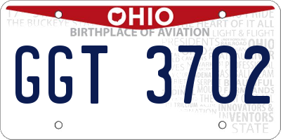 OH license plate GGT3702