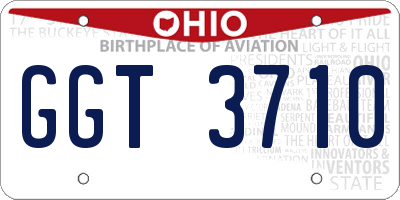 OH license plate GGT3710
