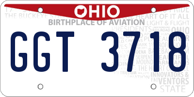 OH license plate GGT3718