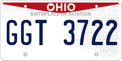OH license plate GGT3722