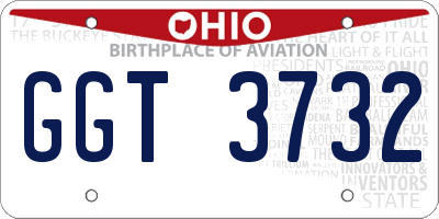 OH license plate GGT3732