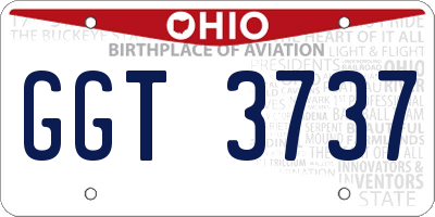 OH license plate GGT3737
