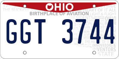 OH license plate GGT3744