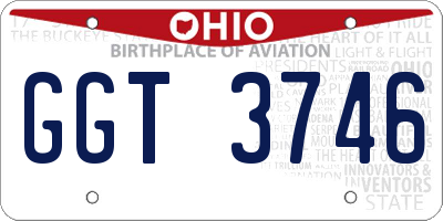 OH license plate GGT3746