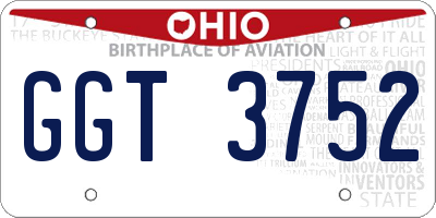 OH license plate GGT3752