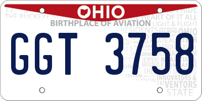 OH license plate GGT3758