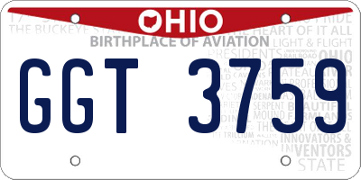 OH license plate GGT3759
