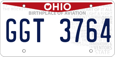 OH license plate GGT3764