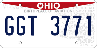 OH license plate GGT3771