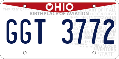 OH license plate GGT3772