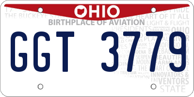 OH license plate GGT3779