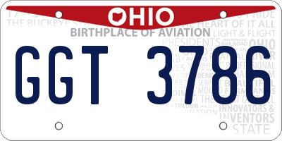 OH license plate GGT3786