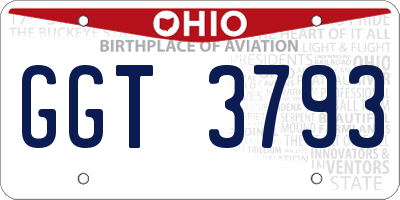 OH license plate GGT3793