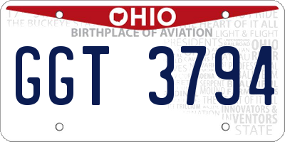 OH license plate GGT3794