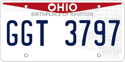 OH license plate GGT3797