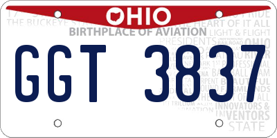 OH license plate GGT3837